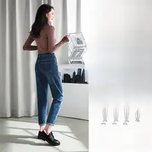 大きいサイズ 秋冬用ハイウエストデニムパンツ【ミニマルスタイル・体型カバー・おしゃれ】