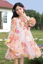 ワンピース キッズ ガールズ 長袖 花柄 おしゃれ 春夏