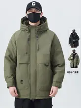 中長丈のダウンジャケット【メンズ・秋冬用・フード付き・アウター】