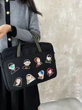 カートンデザインのブラックショルダーノートパソコンバッグ【かわいい・高級感・レディース用・適応可能なサイズ】