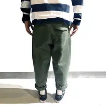 RADIUM メンズ春秋用コットン製ワイドレッグパンツ【ストレート・双褶デザイン・フィット】