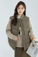 モダンデザインのスタンドカラー羽毛ベスト【厚手・保温性・重ね着対応】