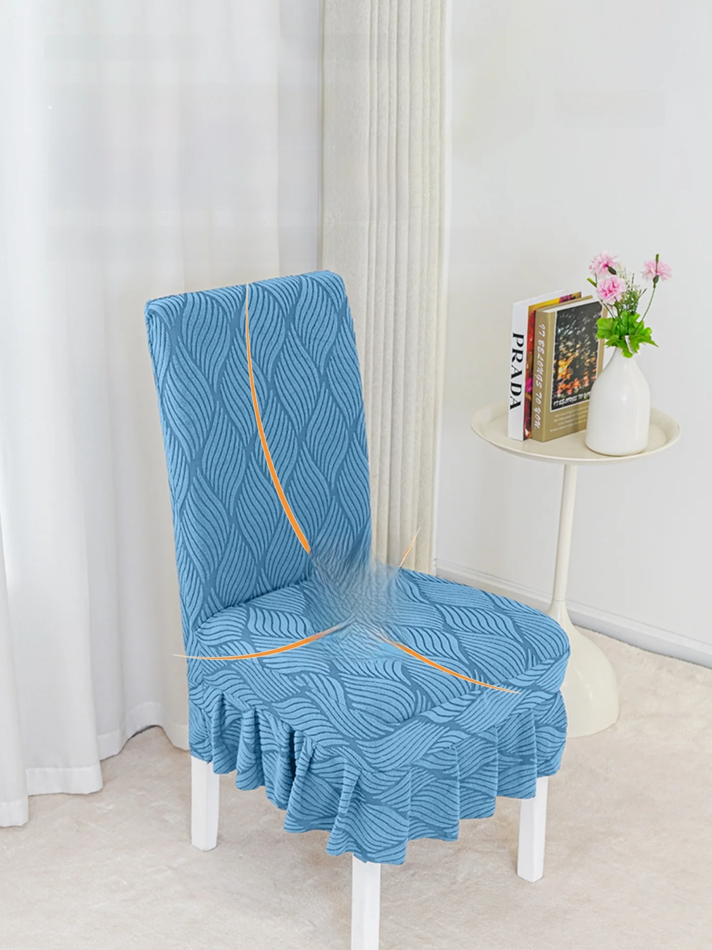 厚手テーブルチェアカバー セットアップ対応 背もたれ一体型クッション付き