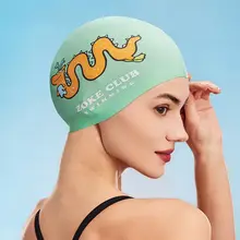 ZOKE シリコン製スイムキャップ【大人用・中国龍デザイン・防水・滑り止め・耳保護付き】