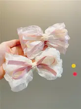 子供用ロリータヘアアクセサリー【可愛いプリンセスリボンヘアクリップ・お団子ヘア用・女の子向け】