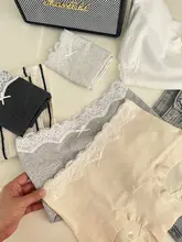 バレエ風のレースウエスト女性用ボクサーパンツ【極上の柔らかさ・コットン・四角形デザイン】（セットアップ対応）