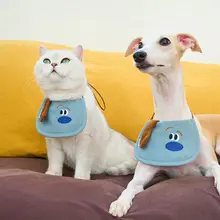 ZEZE デニム風 ペット用バンダナ【調節可能・犬用・猫用】