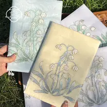 朦胧刺繍の手作り布カバー付きハンドブック【A5/A6対応・ノートブック・文創】