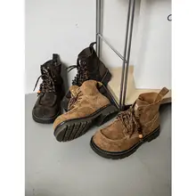 厚底マーチンブーツ【人気デザイン・ショートブーツ・レースアップ・極上の柔らかさ】（セットアップ対応）