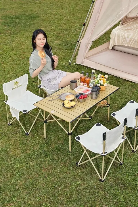 ロバ Outdoor折りたたみテーブル＆椅子セット【キャンプ・ピクニック用・収納便利】