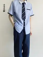 高校生向け夏用半袖シャツ【高級感・衿付き・ネクタイ・パンツ付き】（セットアップ対応）