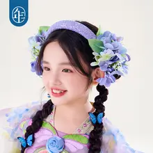 新中式デザインの子供用花飾りヘアバンド【オリジナルデザイン】