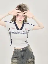 女性用 VネックショートスリーブTシャツ【フィットデザイン・カジュアル・セクシー】
