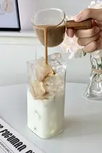 ガラスカップ 家庭用 夏の冷たい飲み物 透明 四角