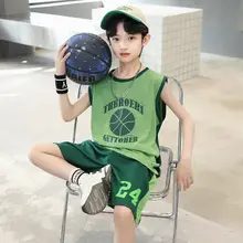 男の子 バスケットボールジャージ タンクトップ スーツ 子供用 夏 速乾