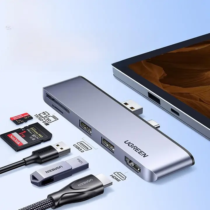 Surface Pro 拡張ドック【USB3.0・多ポート・Mini DisplayPortからHDMI変換アダプター】