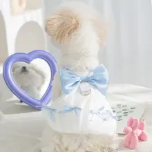 犬用カラフルリボン付きキャミソールドレス【夏用・毛が抜けにくい・薄手・ビションフリーゼ・テディベア型】