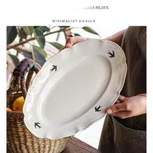 高級感ある和風デザインの燕子模様陶器皿セット（セットアップ対応）