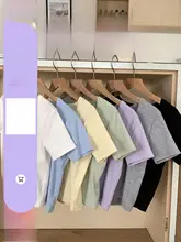 Uネックデザインの短袖Tシャツ【スタイリッシュ・小柄向け・シンプルコーデに最適】