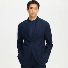 構造のないお手入れ不要な春夏用メンズニットジャケット【カジュアル通勤・スーツスタイル】（セットアップ対応）