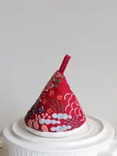 鍋のふたカバー 三角形 耐熱 キッチン 鍋の持ち手 刺繍 ソフトグリップマット