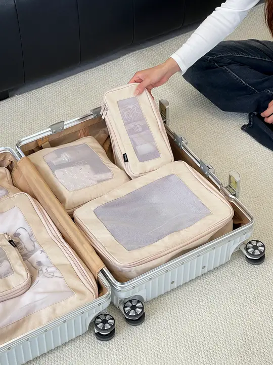 旅行用圧縮収納ポーチ【衣類・下着整理用・可視タイプ】