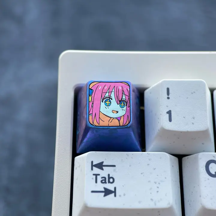 個性的な金属製キーボードキーキャップ【チタン合金・アルマイト加工・氷晶カラーデザイン】