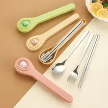 304ステンレス製 お弁当用箸とスプーンセット【携帯用・おひとり様・収納ケース付き】