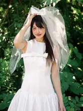 ロマンティックなリボン付きチュールベール【プリンセススタイル・フォトプロップス・軽やか】