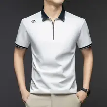 夏用 メンズ 冰丝ポロシャツ【半袖・通気性・フィット】