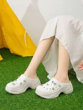 厚底デザインの女性用サンダル【通気性・ソフトな包みトゥ・ホワイト・夏向け】