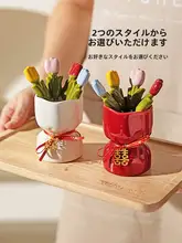 モダンデザインのステンレス製フルーツフォーク収納容器【高級感・食品Grade・デザート・ケーキ用】