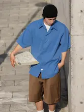 NOEARS クリーンフィット 霧青色 ポケット付き ショートスリーブシャツ【夏用・ラフフィット】