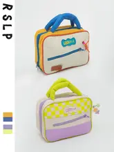 可愛いバイカラーの大容量化粧品収納ポーチ【旅行用・便利なデザイン】