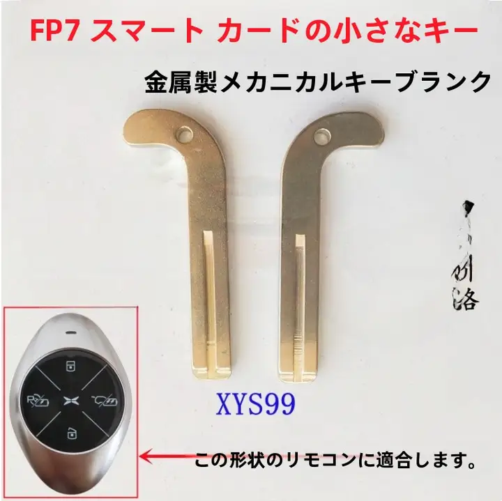 電動車用リモコンキー用金属ブランクキー【小鹏P7・P5対応】