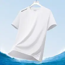 夏用アイスシルク半袖Tシャツ【薄手・ゆったり・速乾性・カジュアル】