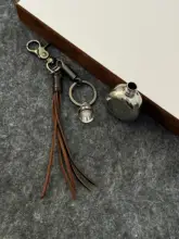 バッグチャーム キーホルダー 丸型 徳利モチーフ 手編み 編み込み紐 ウエストアクセサリー きれいめ 上質感 「KGSC」