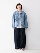極上の柔らかさのコットンストレートパンツ【カジュアル・女性用・デニム風・フィット】