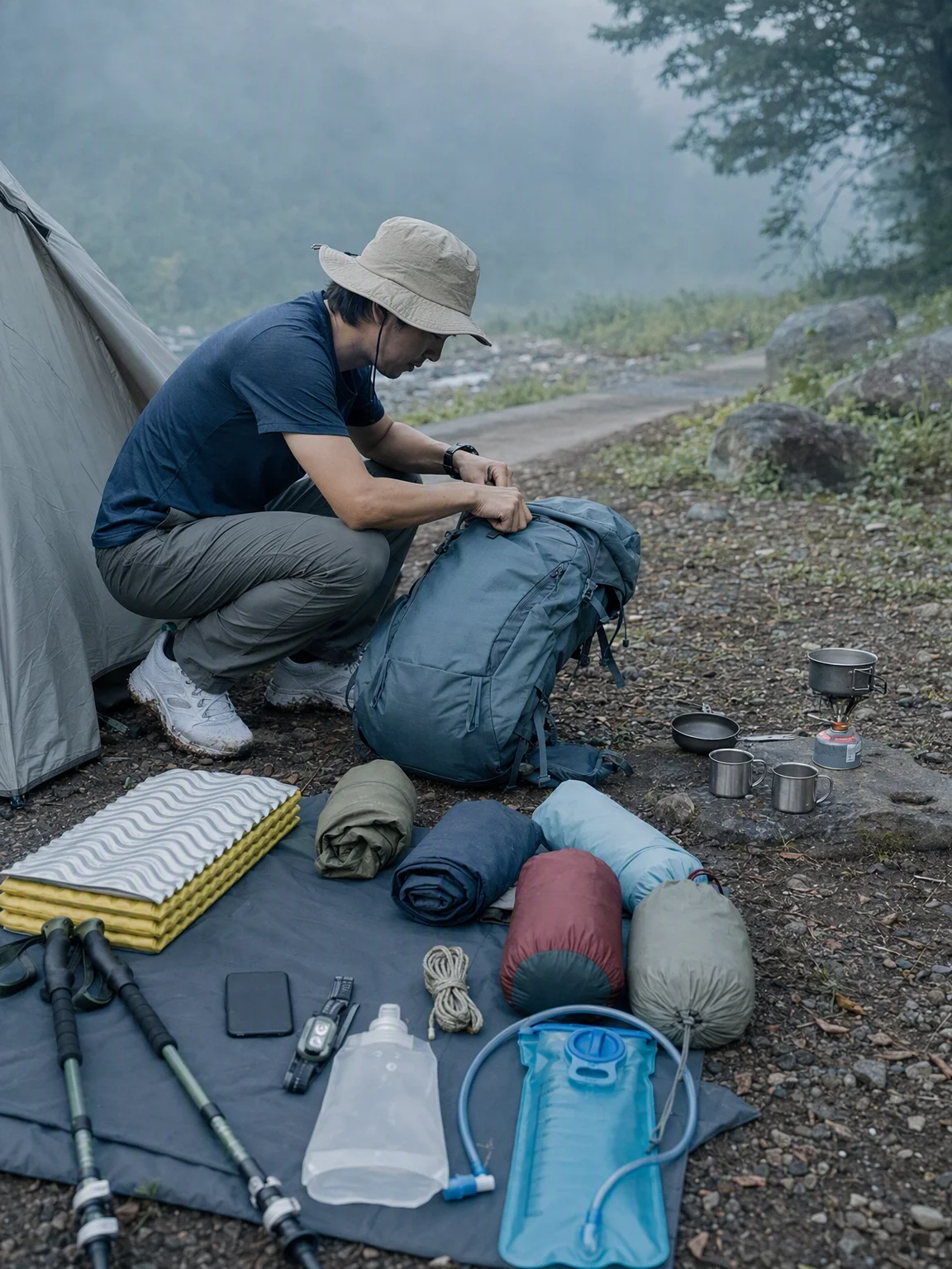 週末の低山縦走と一泊キャンプで、私が無理なく使い続けている軽量装備の整え方