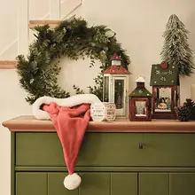 キャンドルスタンド ハンドル付きランタン アイアン ガラス 防風 ヨーロピアン ヴィンテージ クリスマス 家庭用 インテリア 置物