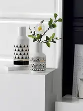 北欧風 シンプルな陶器花瓶【インテリア装飾・オフィスやリビング用】