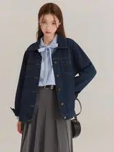 おしゃれなデニムジャケット【秋用・レトロデザイン・アカデミックスタイル】