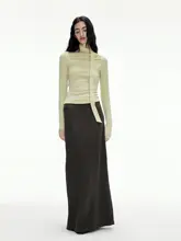 ロングスカート レディース シンプル 立体裁断 カーブライン ストレートシルエット フレンチ風 きれいめ 上品