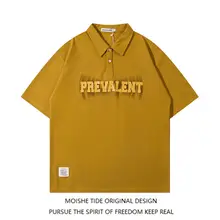 ユニセックス 半袖ポロシャツ【レトロロゴプリント・ゆったりフィット・カジュアル】