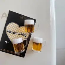 おしゃれなビールカップのマグネット【インテリア装飾用・冷蔵庫用】