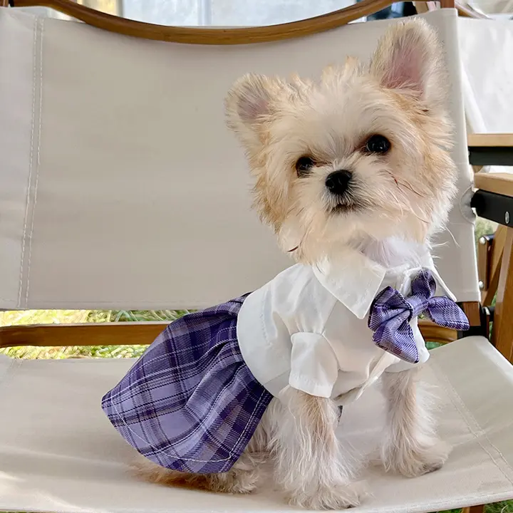 ペットドレス 犬 猫用 JK風 プリンセスワンピース 可愛い 小型犬 お出かけ
