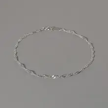 925純銀製 水波模様ブレスレット【14K金メッキ・シンプルデザイン】
