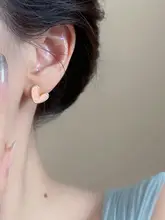 オイルペイント風ピンクハートイヤリング【穴あけ不要・シンプルで可愛い】