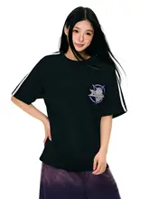 アメリカンスタイルのスポーツTシャツ【クールなデザイン・ショルダー切替・夏用・ゆったりシルエット】（セットアップ対応）