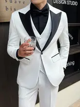 新郎用結婚式スーツ【タキシード・ジャケット付き・スリムフィット】（セットアップ対応）